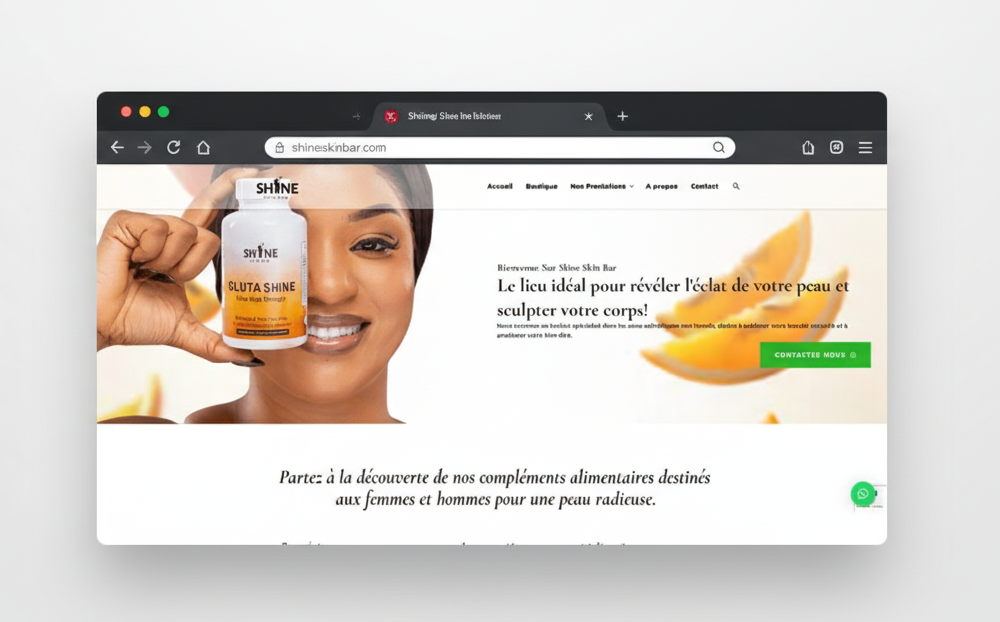 Shine Skin Bar – Site vitrine optimisé et SEO