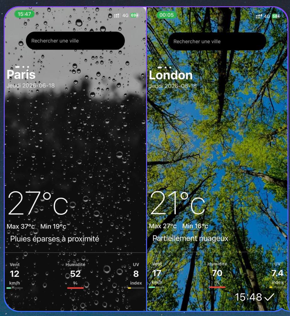 Application mobile météo Expo